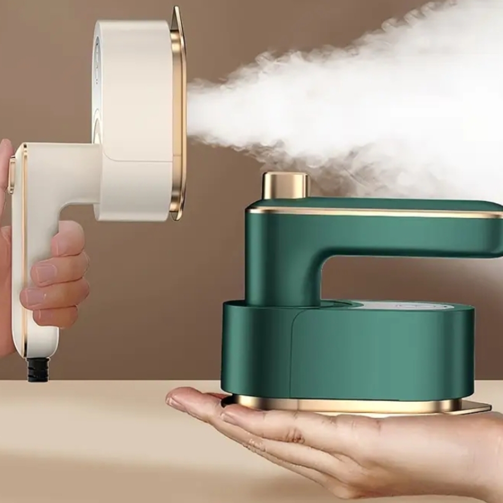 Handheld Green and White Steamer
